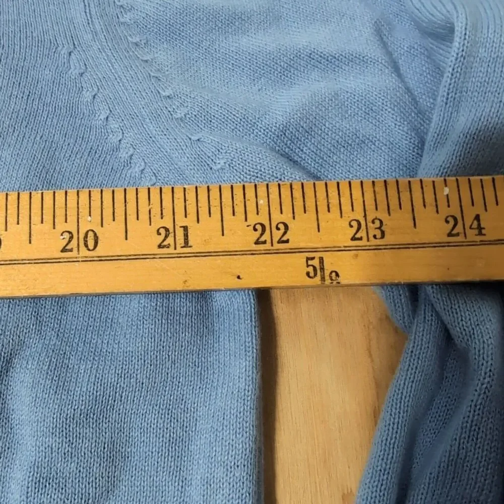 Southern Pines Sweater‎ Vest Mens L Blue V-Neck Long Sleeve Pullover Cotton